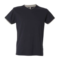 5 Piezas - Camiseta de trabajo de cuello en V 100% algodón bicolor JRC Serbia 992034