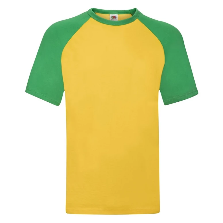 Camiseta de trabajo Fruit of The Loom Baseball de algodón de cuello redondo FR610260
