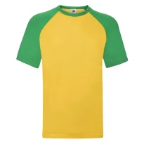 Camiseta de trabajo Fruit of The Loom Baseball de algodón de cuello redondo FR610260