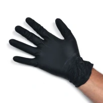 Guantes desechables de nitrilo sin polvo color negro