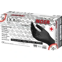 Guantes desechables de nitrilo sin polvo color negro 2