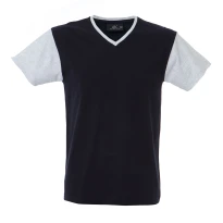 5 Piezas - Camiseta de trabajo de cuello en V 100% algodón bicolor JRC Cadiz 989990