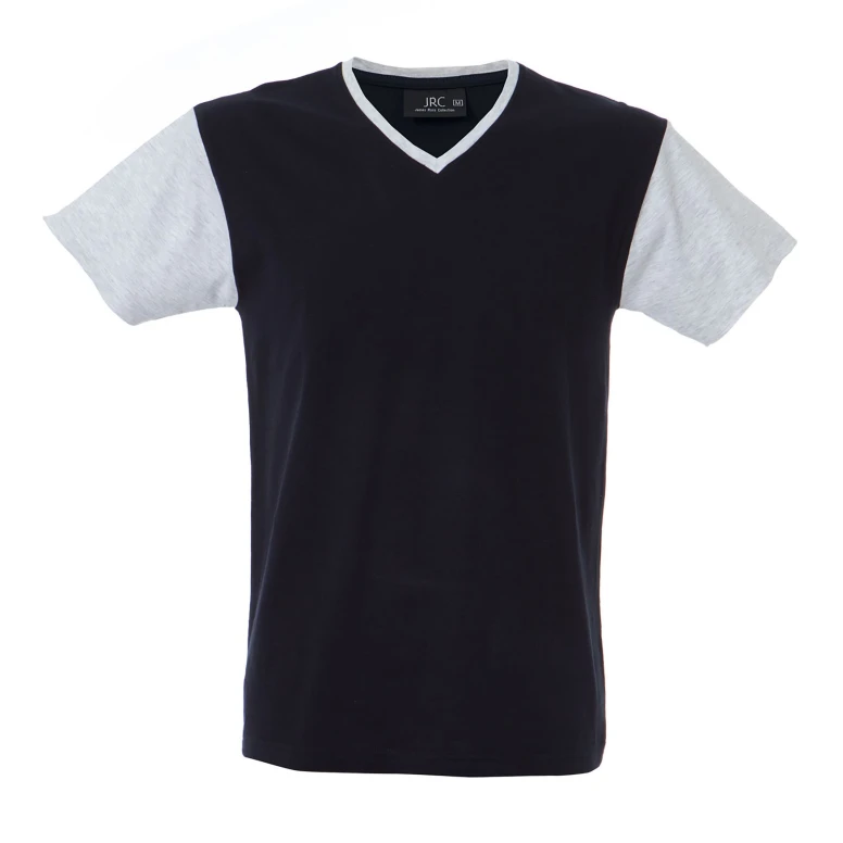 5 Piezas - Camiseta de trabajo de cuello en V 100% algodón bicolor JRC Cadiz 989990
