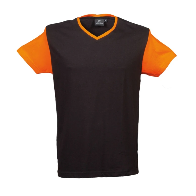 5 Piezas - Camiseta de trabajo de cuello en V 100% algodón bicolor JRC Cadiz 989990
