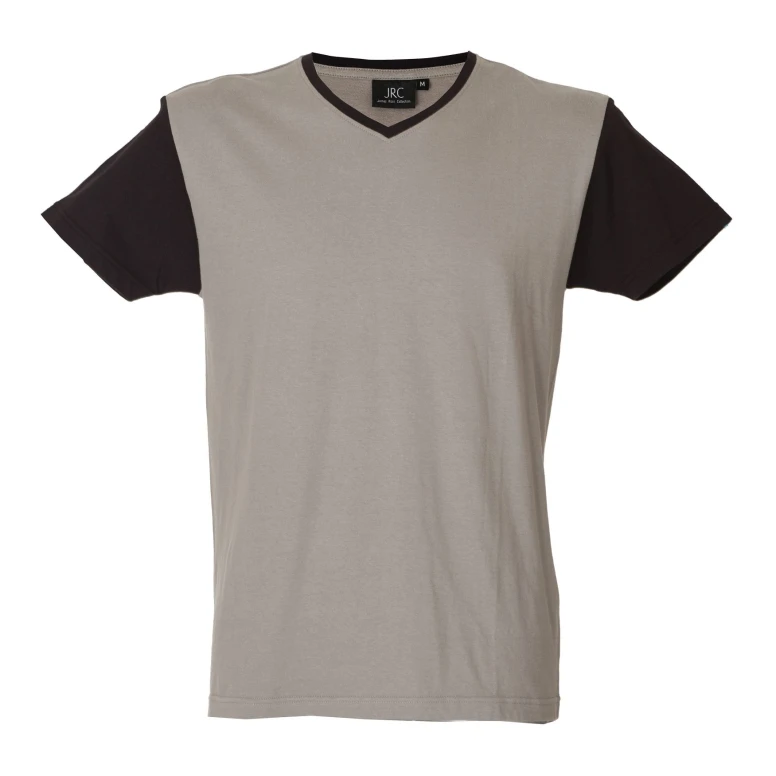 5 Piezas - Camiseta de trabajo de cuello en V 100% algodón bicolor JRC Cadiz 989990
