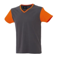 5 Piezas - Camiseta de trabajo de cuello en V 100% algodón bicolor JRC Cadiz 989990