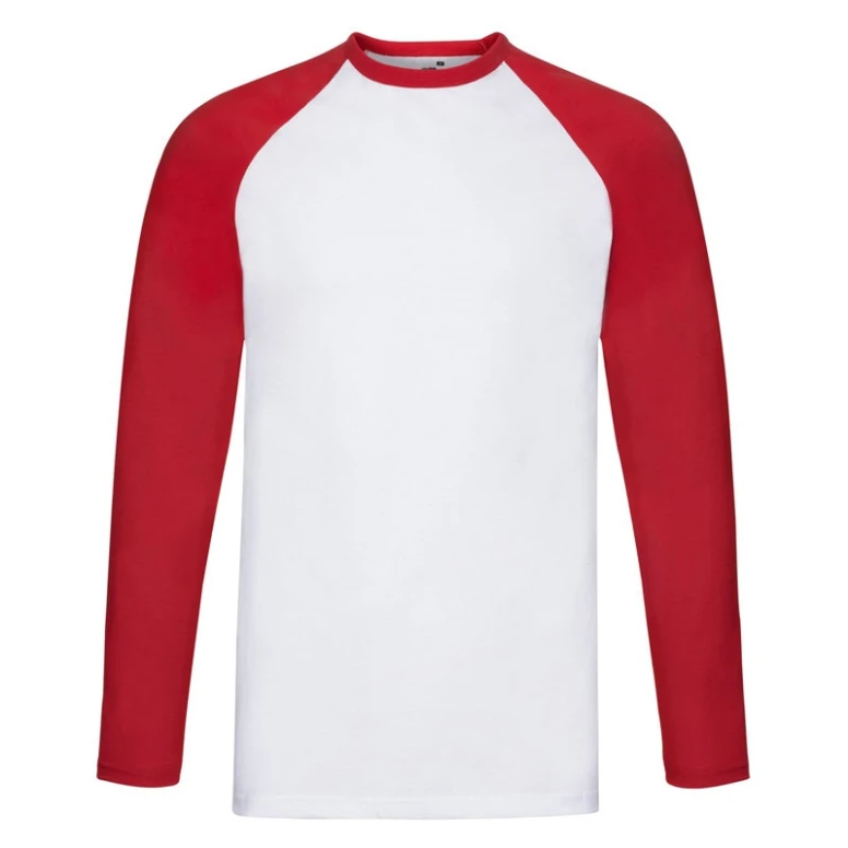 Camiseta de trabajo Fruit of The Loom Baseball de algodón de manga larga FR610280