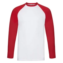 Camiseta de trabajo Fruit of The Loom Baseball de algodón de manga larga FR610280