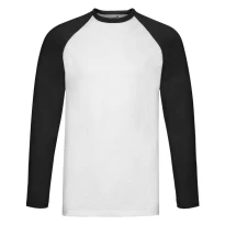 Camiseta de trabajo Fruit of The Loom Baseball de algodón de manga larga FR610280