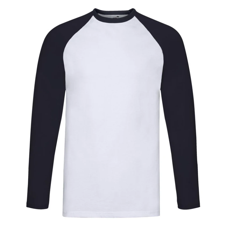 Camiseta de trabajo Fruit of The Loom Baseball de algodón de manga larga FR610280