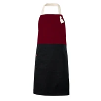 Delantal bicolor con peto de trabajo Multibolsillos Velilla 404210B