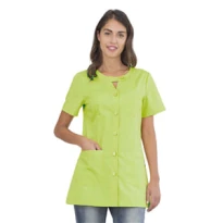 Blusa de mujer de manga corta Alpha Horeca Siggi con cierre de botones - 28CS1593/00-0001