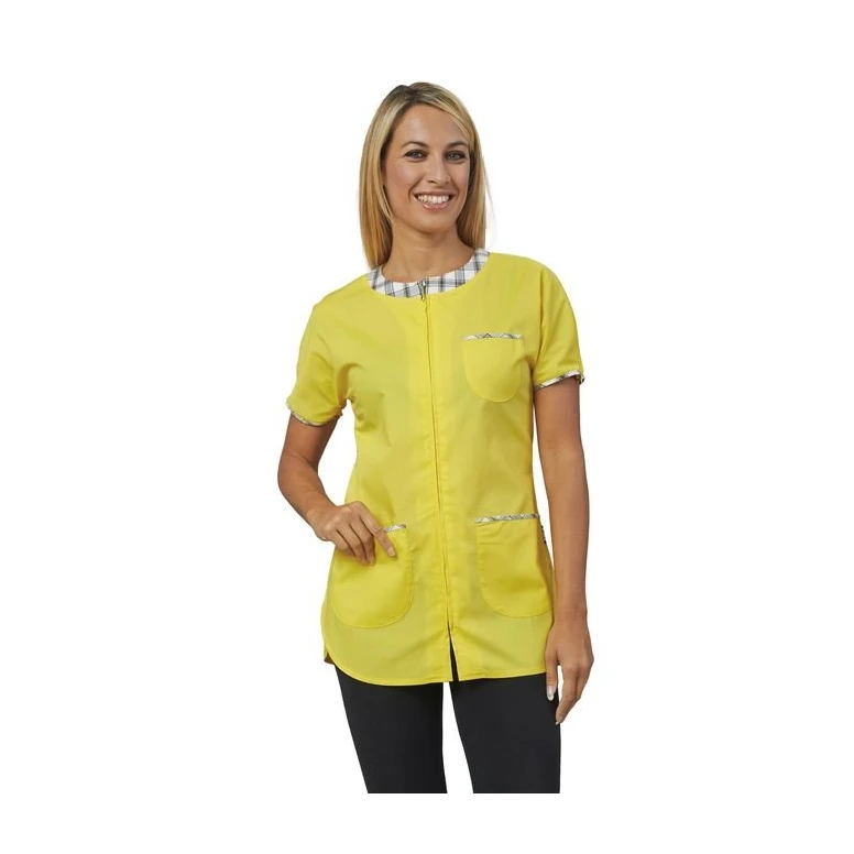 Liquidación total - Casaca de mujer multibolsillos a mangas cortas Gioia Horeca Siggi - 28CS1424/00-0001 Talla XS color Amarillo