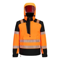 Chaqueta de Trabajo Alta Visibilidad Multibolsillos Impermeable Elástica con Capucha Portwest T161
