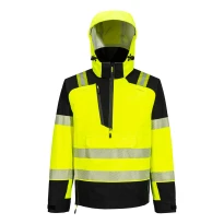 Chaqueta de Trabajo Alta Visibilidad Multibolsillos Impermeable Elástica con Capucha Portwest T161