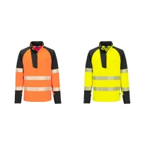 Sudadera de Trabajo Alta Visibilidad Stretch con Media Cremallera Impermeable Portwest T172