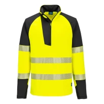 Sudadera de Trabajo Alta Visibilidad Stretch con Media Cremallera Impermeable Portwest T172