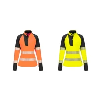 Sudadera de Trabajo Alta Visibilidad Stretch con Media Cremallera Impermeable para Mujer Portwest T173