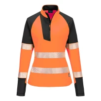 Sudadera de Trabajo Alta Visibilidad Stretch con Media Cremallera Impermeable para Mujer Portwest T173 2