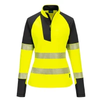 Sudadera de Trabajo Alta Visibilidad Stretch con Media Cremallera Impermeable para Mujer Portwest T173