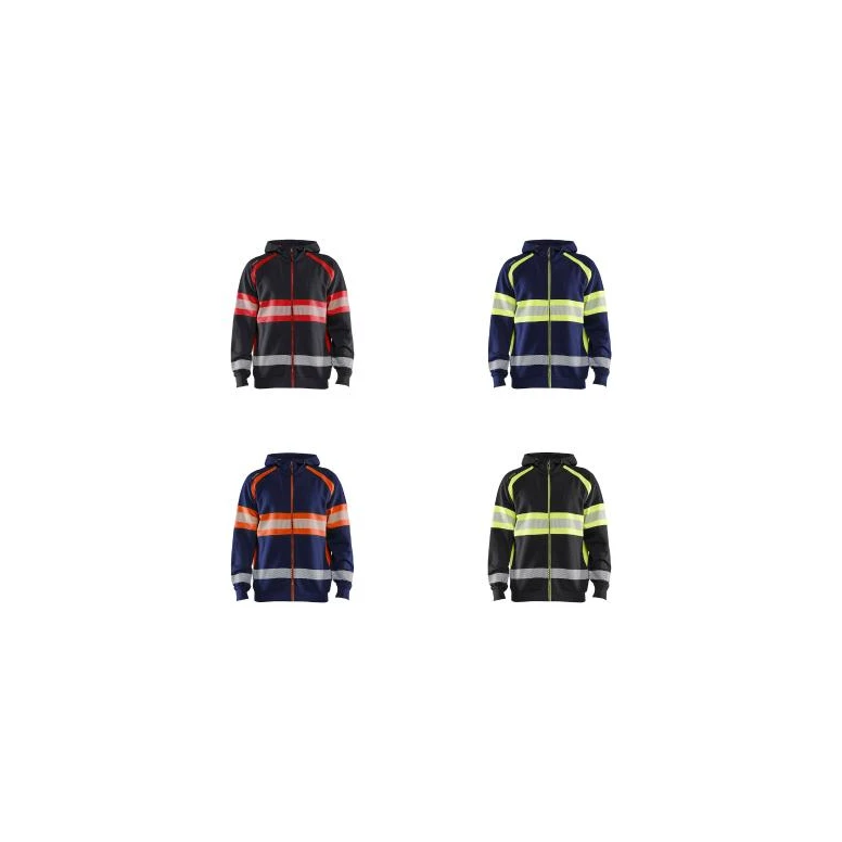 Sudadera de trabajo Blaklader Alta Visibilidad 100% Algodón cremallera completa con capucha 355211588933L