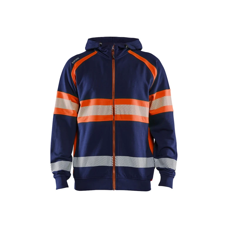 Sudadera de trabajo Blaklader Alta Visibilidad 100% Algodón cremallera completa con capucha 355211588933L