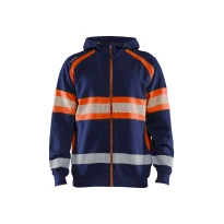 Sudadera de trabajo Blaklader Alta Visibilidad 100% Algodón cremallera completa con capucha 355211588933L