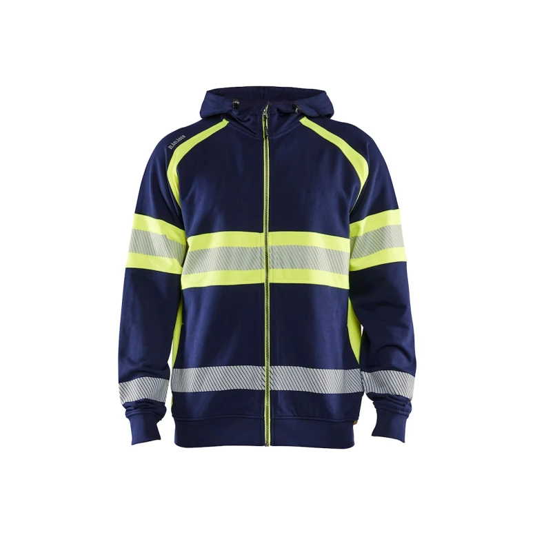 Sudadera de trabajo Blaklader Alta Visibilidad 100% Algodón cremallera completa con capucha 355211588933L