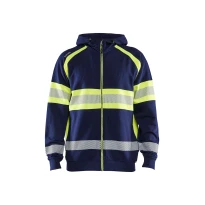 Sudadera de trabajo Blaklader Alta Visibilidad 100% Algodón cremallera completa con capucha 355211588933L
