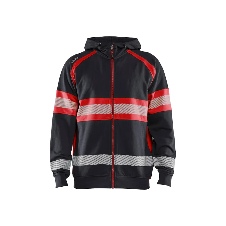 Sudadera de trabajo Blaklader Alta Visibilidad 100% Algodón cremallera completa con capucha 355211588933L