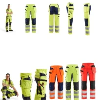 Pantalón de trabajo Multibolsillos Alta Visibilidad high Vis Stretch Mujer 716318115599C50