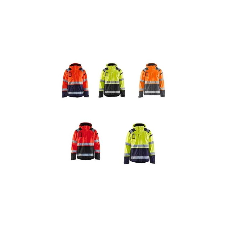 Chaqueta tipo concha de trabajo Blaklader Multibolsillos Alta Visibilidad stretch con capucha Impermeable 498719873389L
