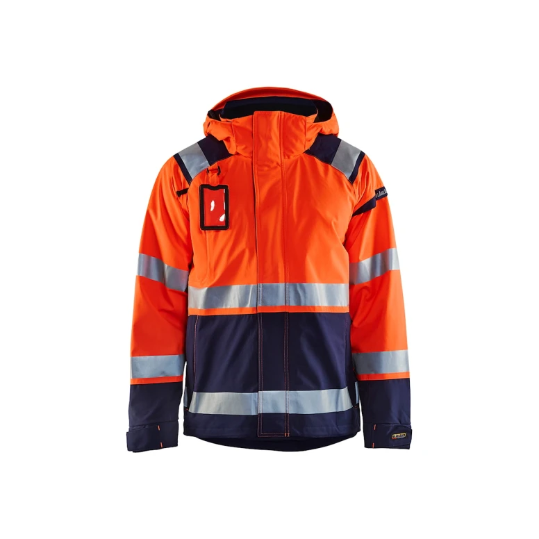 Chaqueta tipo concha de trabajo Blaklader Multibolsillos Alta Visibilidad stretch con capucha Impermeable 498719873389L