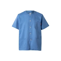 Blusa de cuello redondo sanitaria de manga corta de trabajo Multibolsillos Velilla 599