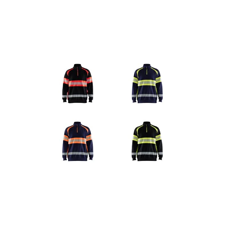 Sudadera de trabajo Blaklader Alta Visibilidad 100% Algodón cremallera media 355311588933L