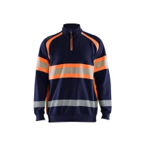 Sudadera de trabajo Blaklader Alta Visibilidad 100% Algodón cremallera media 355311588933L