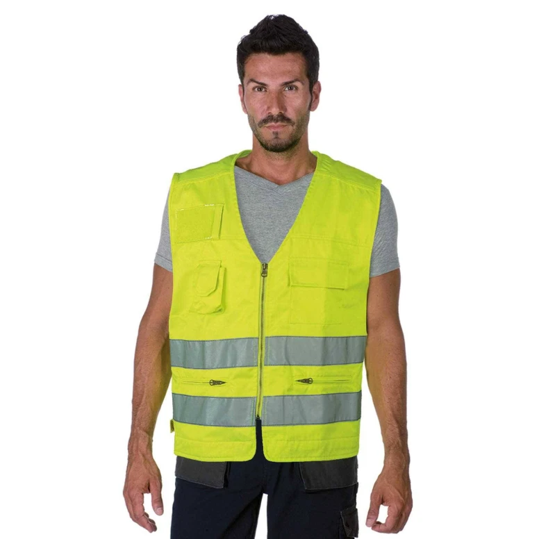 Chaleco de trabajo Alta Visibilidad Multibolsillos Logica 840HV/G-L