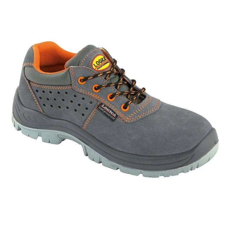 Zapatos de seguridad bajos Cuero gamuza Gris Logica S1P SRC L89