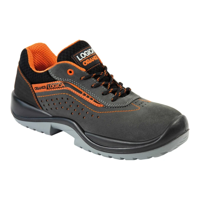 Zapatos de seguridad bajos Cuero gamuza Gris Logica S1PS FO SR LIONE-44