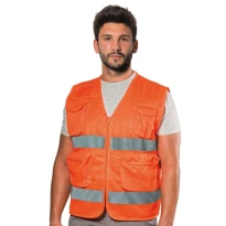 Chaleco de trabajo Alta Visibilidad Multibolsillos de verano Logica POCKETHVAR-L
