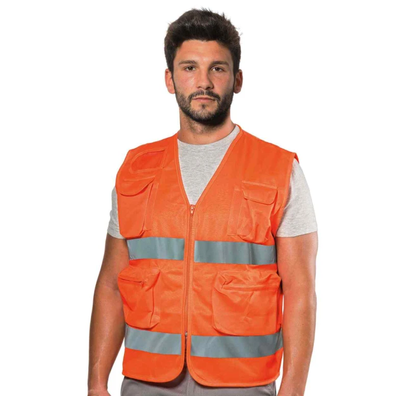 Chaleco de trabajo Alta Visibilidad Multibolsillos de verano Logica POCKETHVAR-L