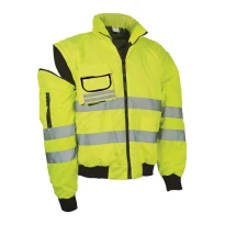 Cazadora de trabajo Bomber Impermeable Alta Visibilidad Multibolsillos Capucha plegable Logica SUMMITHV/G-L