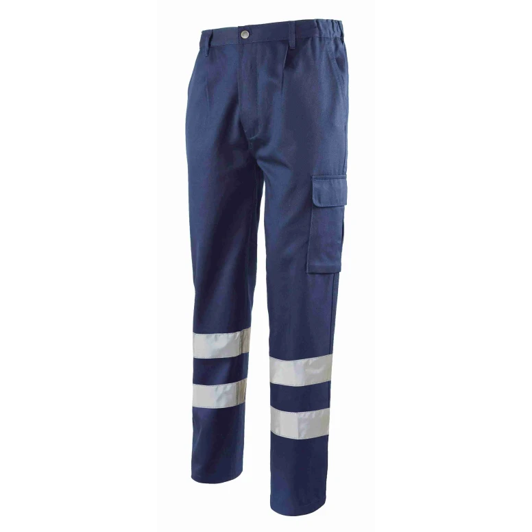 Pantalón de trabajo 100% Algodón Alta Visibilidad Multibolsillos Logica 9030AID-L