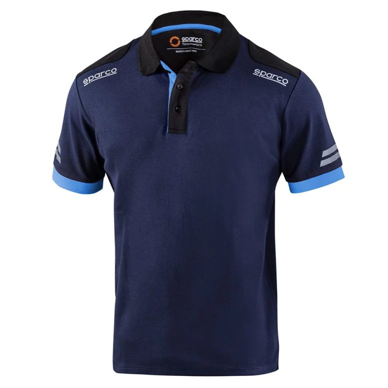 Liquidación total - Polo de trabajo Sparco Tech 02415 Talla XL negro celeste