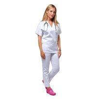 Blusa de trabajo 100% algodón multibolsillos para hospital Logica 8050ZGS-L