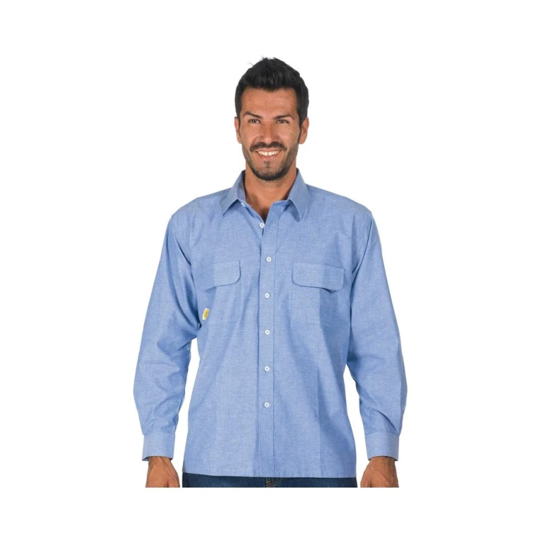 Camisa de trabajo de manga larga Chambray 100% Algodón Logica 8160TOP-L