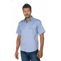 Camisa de trabajo 100% Algodón de manga corta chambray Logica 8162L