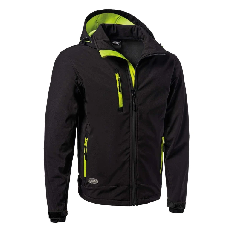 Chaqueta de trabajo Soft-Shell Capucha desmontable Multibolsillos Logica SLALOMCAP3-L