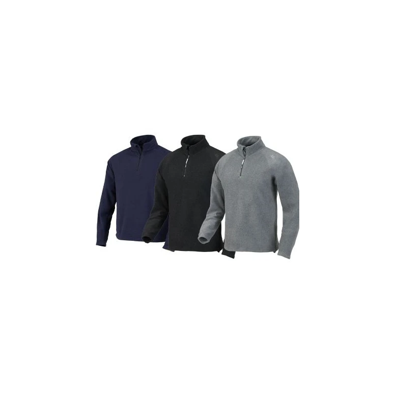 Sudadera de trabajo en micropolar con media cremallera ISSA LINE - 04805 Monviso