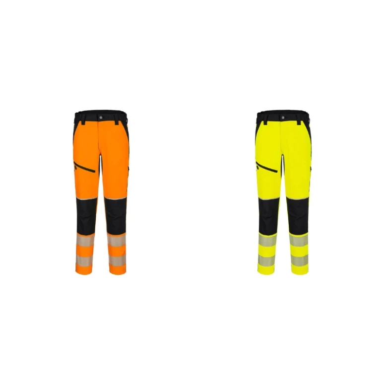 Pantalón de Trabajo Alta Visibilidad Multibolsillos Impermeable Elástico Portwest T140